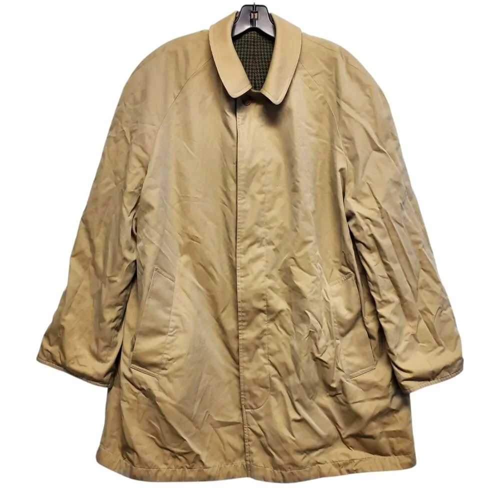 Vintage AUSTIN REED Jacket Mens 42 REG Beige Brown REVERSIBLE Houndstooth Button